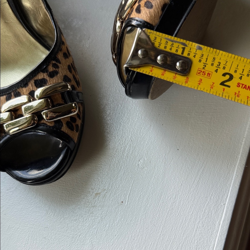 Anne Klein Black and Gold Leopard Heels - Picture 13 of 13